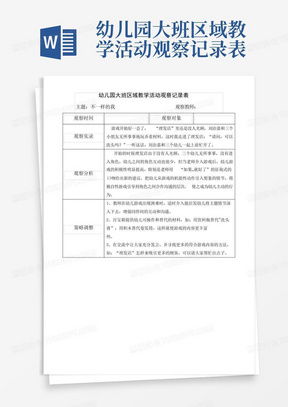 大班区角游戏观察记录表,幼儿成长轨迹的细致描绘(图1) 大班区角游戏观察记录表,幼儿成长轨迹的细致描绘(图1)