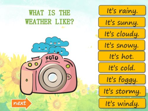 天气英语游戏,Rainy Days, Sunny Adventures: An English Weather-themed Game Overview(图1) 天气英语游戏,Rainy Days, Sunny Adventures: An English Weather-themed Game Overview(图1)