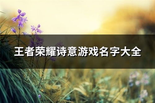 诗意游戏名字大全,游戏名字中的古风韵味与浪漫情怀(图1) 诗意游戏名字大全,游戏名字中的古风韵味与浪漫情怀(图1)
