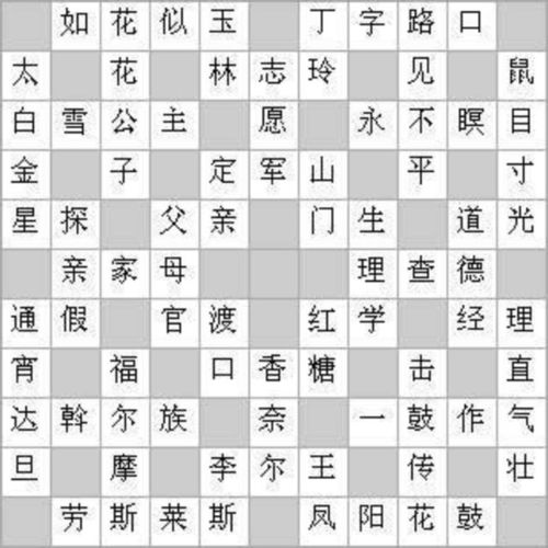 中华填字游戏(图1) 中华填字游戏(图1)